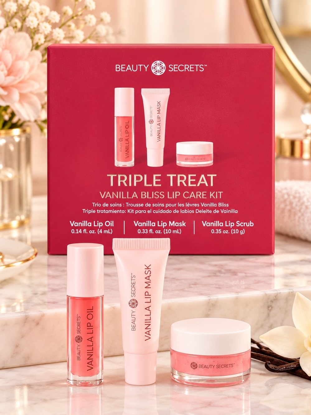 Triple Treat Vanilla Bliss Lip Care Kit - Pink
